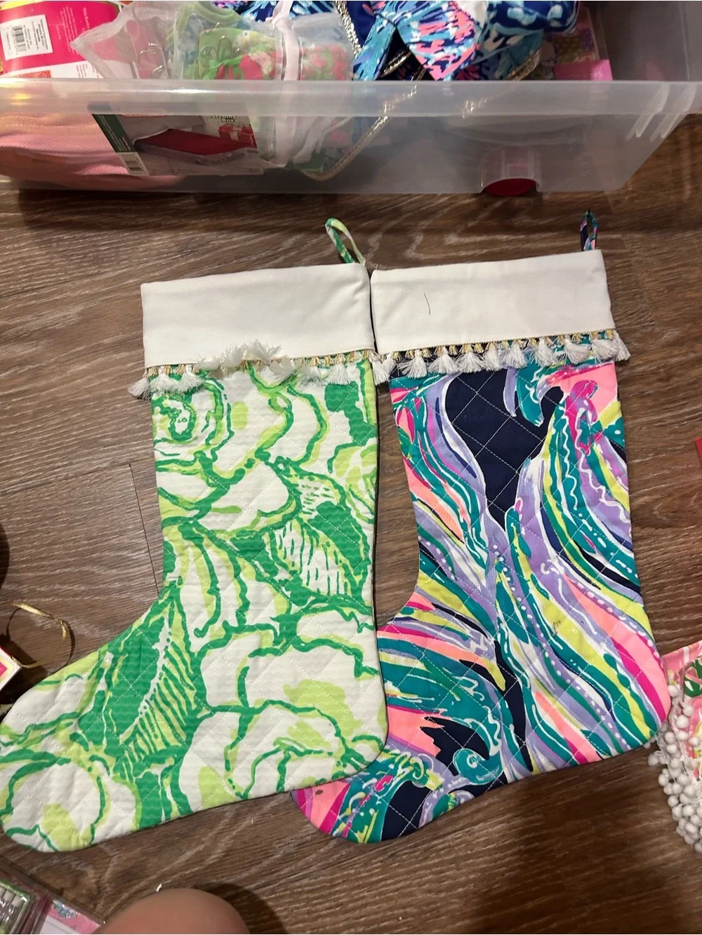 Lilly Pulitzer Green & Multicolor Holiday Stockings - Set of 2